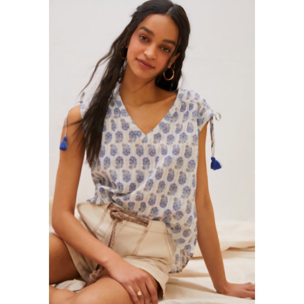 Anthropologie Terra Shirred Blouse, Size XL